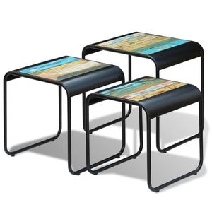 Mese suprapuse, VIDAXL, 2 kg, 54x45x56 cm, Metal/Lemn, Multicolor