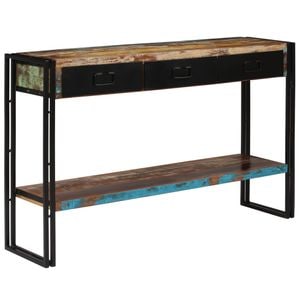 Consola living vidaXL, metal, 120 x 30 x 76 cm, maro