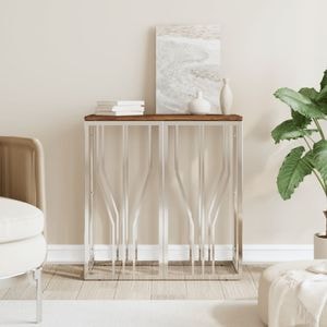 Consola living vidaXL, lemn, 70 x 30 x 70 cm, argintiu