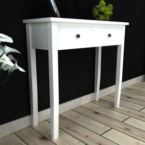 Consola living VIDAXL, lemn, 79 x 30 x 74 cm, alb