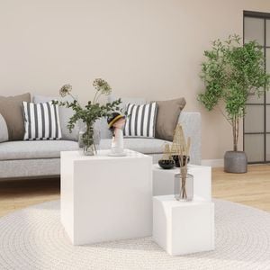 Masute laterale, VIDAXL, 2 kg, 45x45x45 cm, PAL/PAL, Alb