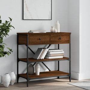 Consola living vidaXL, lemn, 75 x 34.5 x 75 cm, maro