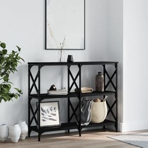 Consola living vidaXL, lemn, 100 x 28 x 80.5 cm, negru
