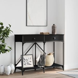 Consola living vidaXL, lemn, 100 x 39 x 78.5 cm, negru