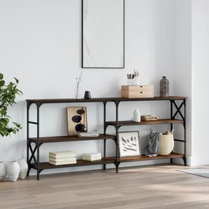 Consola living vidaXL, lemn, 180 x 29 x 76.5 cm, maro