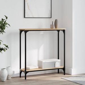 Consola living vidaXL, lemn, 75 x 22.5 x 75 cm, maro