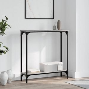 Consola living vidaXL, lemn, 75 x 22.5 x 75 cm, gri