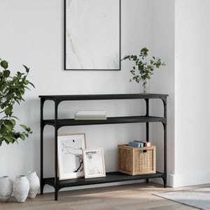 Consola living vidaXL, lemn, 100 x 29 x 75 cm, negru