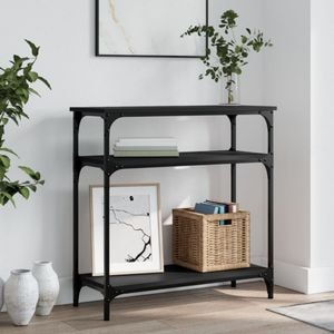 Consola living vidaXL, lemn, 75 x 29 x 75 cm, negru