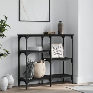 Consola living vidaXL, lemn, 80 x 29 x 75 cm, negru