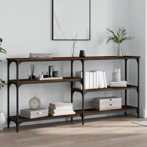 Consola living vidaXL, lemn, 160 x 29 x 75 cm, maro