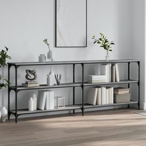 Consola living vidaXL, lemn, 200 x 29 x 75 cm, gri