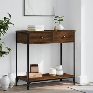 Consola living vidaXL, lemn, 75 x 34.5 x 75 cm, maro
