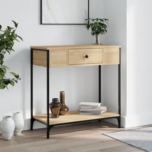 Consola living vidaXL, lemn, 75 x 34.5 x 75 cm, maro