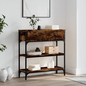 Consola living vidaXL, lemn, 72.5 x 25 x 75 cm, maro