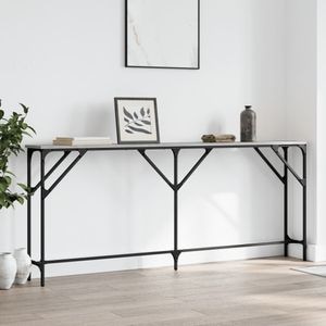 Consola living vidaXL, lemn, 180 x 23 x 75 cm, gri