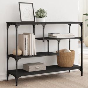Consola living vidaXL, lemn, 100 x 30 x 75 cm, negru