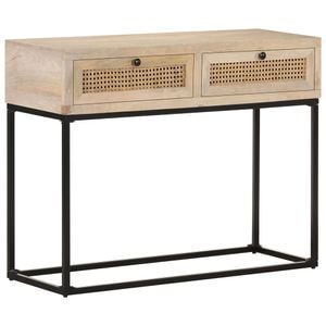 Consola living vidaXL, lemn, 100 x 35 x 76 cm, alb