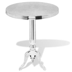 Masa laterala rotunda, VIDAXL, 6 kg, 55x76 cm, Metal/Aluminiu, Argintiu
