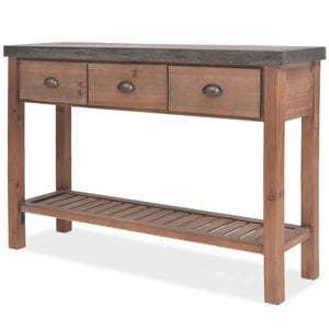 Consola living vidaXL, otel, 122 x 35 x 80 cm, maro