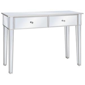 Consola living vidaXL, MDF, 106.5 x 38 x 76.5 cm, argintiu