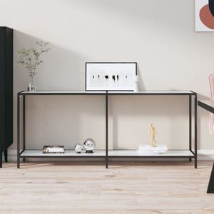 Consola living vidaXL, metal, 180 x 35 x 75.5 cm, alb