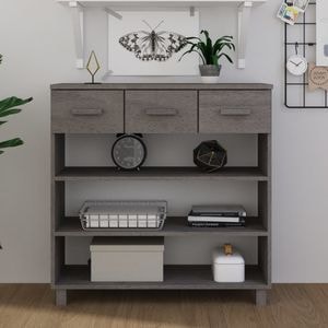Consola living vidaXL, lemn, 90 x 35 x 90 cm, gri