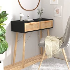 Consola living vidaXL, lemn, 80 x 30 x 75 cm, negru