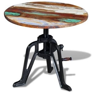 Masa laterala, VIDAXL, 1 kg, 60x(42-63 cm, Metal/Lemn, Multicolor