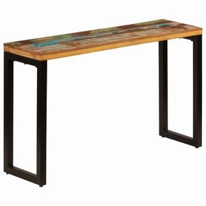 Consola living vidaXL, metal, 120 x 35 x 76 cm, maro