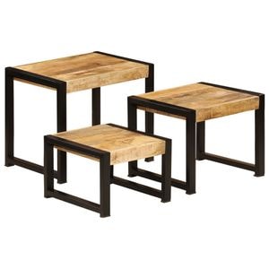 Mese suprapuse, VIDAXL, 2 kg, 60x41x48 cm, Lemn/Lemn, Maro