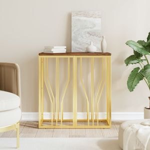 Masuta de cafea, VIDAXL, 1 kg, 70x30x70 cm, Lemn/Lemn, Auriu