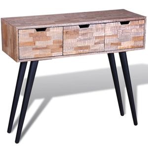Consola living vidaXL, lemn, 87 x 31 x 75 cm, maro