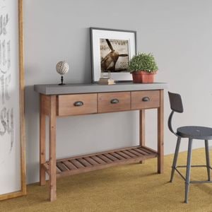 Consola living vidaXL, lemn, 110 x 35 x 80 cm, maro