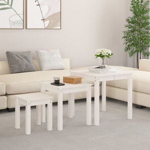 Mese suprapuse, VIDAXL, 1 kg, 55x55x55 cm, Lemn/Lemn, Alb