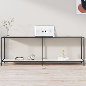 Consola living vidaXL, metal, 220 x 35 x 75.5 cm, alb