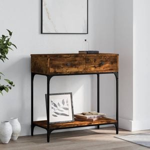 Consola living vidaXL, lemn, 75 x 34.5 x 75 cm, maro