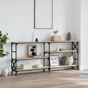 Consola living vidaXL, lemn, 180 x 29 x 76.5 cm, maro