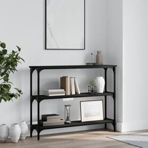 Consola living vidaXL, lemn, 100 x 22.5 x 75 cm, negru