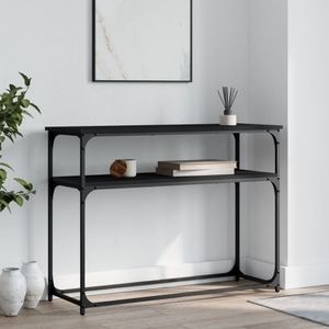 Consola living vidaXL, lemn, 100 x 35.5 x 75 cm, negru