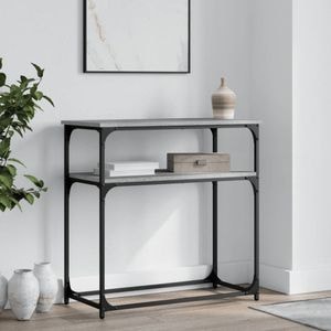 Consola living vidaXL, lemn, 75 x 35.5 x 75 cm, gri