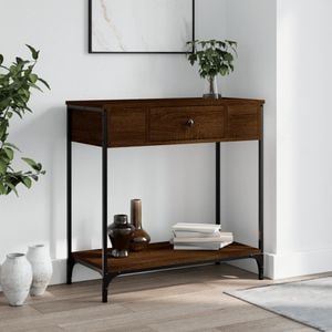 Consola living vidaXL, lemn, 75 x 34.5 x 75 cm, maro