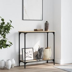 Consola living vidaXL, lemn, 75 x 30.5 x 75 cm, maro