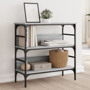 Consola living vidaXL, lemn, 75 x 32 x 75 cm, gri