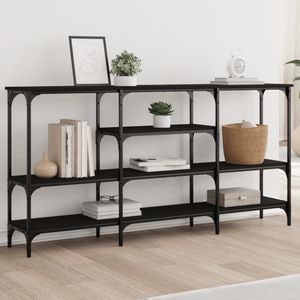 Consola living vidaXL, lemn, 160 x 29 x 80 cm, negru