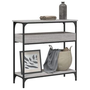 Consola living vidaXL, lemn, 75 x 29 x 75 cm, gri