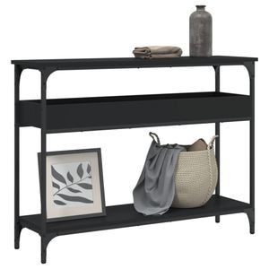 Consola living vidaXL, lemn, 100 x 29 x 75 cm, negru