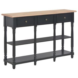 Consola living vidaXL, lemn, 120 x 30 x 76 cm, negru