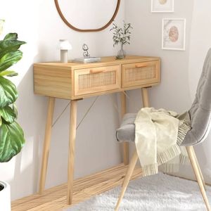 Consola living vidaXL, lemn, 80 x 30 x 75 cm, maro