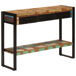 Consola living vidaXL, lemn, 110 x 30 x 76 cm, negru